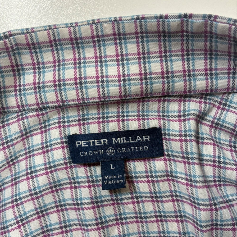 Peter Millar Crown Crafted Wynton Performance Sport Shirt Large Nylon Stretch - Picture 3 of 9